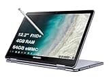 Samsung Chromebook Plus V2 360 12.2" FHD+ 2-in-1 Touchscreen (Intel Celeron 3965Y, 4GB RAM, 64GB eMMC, Active Stylus) Home & Education Laptop, 10-Hour Long Battery Life, 13MP Dual Webcam, Chrome OS