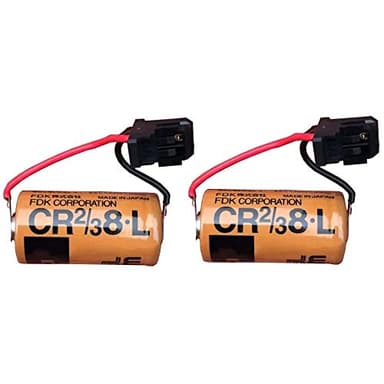 KUANMAI 2PCS CR2/38.L 3V Battery Compatible for Fuji CR2/3 8.L 3V PLC Lithium Battery FDK CR2/38.L with Black Head CR-2/3 8.L 0