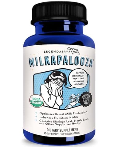 Legendairy Milk Milkapalooza Lactation Supplement for Breastfeeding Moms, Increase Breast Milk Supply with Organic Moringa, Fennel, Nettle, & Shatavari, Vegan Postpartum Essentials Fenugreek-Free 60ct