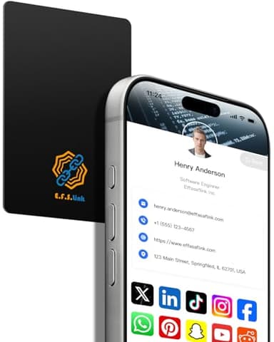 Customized Online Profile, Black Business Card, Digital Business Card, Tap NFC or Scan QR Code to Share Social Information, for iPhone & Android - 1pc