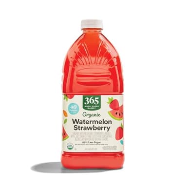 365 by Whole Foods Market, Organic Reduced Sugar Watermelon Strawberry Juice, 64 Fl Oz