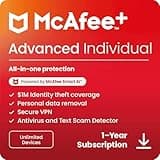 McAfee+ Advanced Individual Unlimited Devices 2025| Online Protection, Identity Theft Protection, Privacy Protection | Download