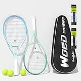 Pro Tennis Racket for Adults, 2 Player 27 inch Speed Tennis Racquet Acceptable for Beginner and Professional with 3 Tennis Balls, 2 Vibration Dampes, 2 Overgrips, Tennis Bag
