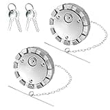2pcs Locking Diesel Fuel Cap Compatible with Freightliner Kenworth Western Star Fuel Caps,3 1/2" Course Thread 5.5 TPI Vented Semi Truck Fuel Tank Cap with 4 Keys