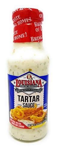 Louisiana Fish Fry Tartar Sauce - 10.5 oz Bottle (Pack of 2) - Authentic Louisiana Creole Relish Lemon Onion Blend for Fried Seafood Shrimp Fish Crab, Creamy Tangy Flavor, Perfect for Dipping Spreading