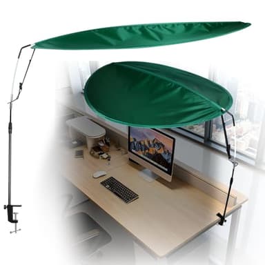 Green Cubicle Shade – Adjustable Desk Shade for Cubicle to Block Overhead Light & Glare, Portable Office Cubicle Light Shield, Reduces AC Airflow – Brings a Touch of Nature