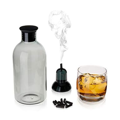 Viski Alchemi Smoked Cocktail Kit, Drink Smoker Set with Glass Smoking Stand, Infuser Carafe, Silicone Stopper, Pellets and Recipe Booklet for Whiskey, Old Fashioned, 5-Piece Home Bar Gift Set
