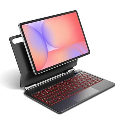 Magnetic Keyboard Case for Samsung Galaxy Tab S10 Lite/S10 FE/S9 FE 5G 10.9", S11/S9 11",Wireless Backlit Keyboard Case Floating Cantilever Stand Multi-Touch Trackpad with S Pen Slot,LED Display