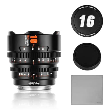 7artisans 16mm T2.1 Hope Series Professional Cine Lens S35 Frame Mirrorless Cameras Lens Compatible for Sony E-Mount(C Frame),for Sony A6500/A6600/A6700/FX30/ZVE-10(Black)