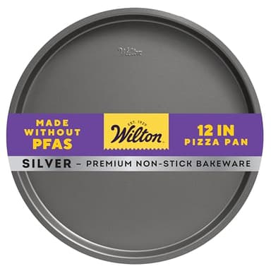 Wilton Silver Non Stick 12 in. Pizza Pan, Cold-Rolled Steel Bakeware, Made without PFAS