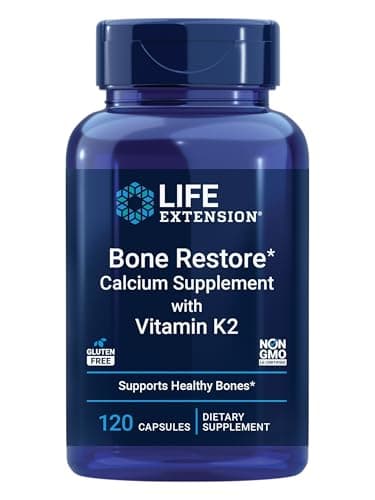 Life Extension Bone Restore with Vitamin K2 – Bone Health Supplement for Strong Bones – 3 Types of Absorbable Calcium, Vitamins D3 and K2, Minerals – Gluten-Free, Non-GMO – 120 Capsules