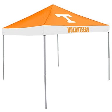 Logo Brands NCAA Tennessee Volunteers Economy Canopy Tailgate Tent (9' x 9') – Powder-Coated Steel Frame, Water-Resistant Polyester, Team Color Design