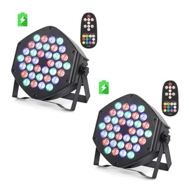 Wireless Rechargeable Par Can Lights 2 Pack Wireless Led Uplights Battery Powered Uplighting RGB 36W Stage Lighting for Events Dj Wedding Party Litake