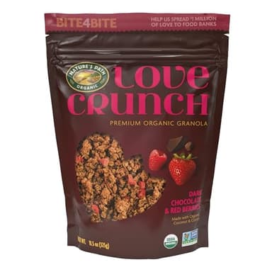 Love Crunch Organic Dark Chocolate & Red Berries Granola, 11.5 oz (Pack of 1), Non-GMO, Fair Trade, by Nature's Path
