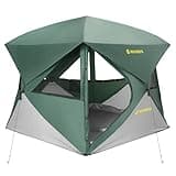 Raynesys Ultra Instant Cabin Tent, Setup in 60 Seconds, 4 Person Pop up Tents for Camping, Hub Tents, Rainfly, Windproof, UV Resistant, Large Camping Tent Sun Shelter with Removable Floor, More Space