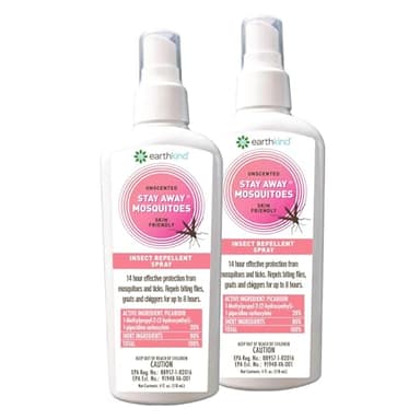 EarthKind Stay Away Mosquitoes Insect Repellent - Plant-Based, Unscented Mosquito Body Spray with Picaridin - Up to 14-Hour Protection - Safe for Children When Used As Directed - 4-Oz (2-Pack)