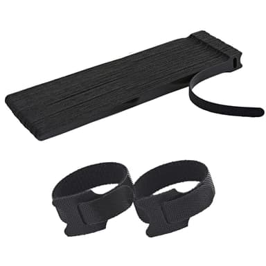 NBTORCH 12 Inch Black Cable Ties 50 PCS Reusable Fastening Cable Straps Adjustable Hook & Loop Organizer Straps Cords Management for Home, Office and Data Centers
