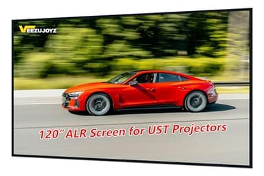 VeezuJoyz 120 inch VJ-BW3 ALR Projector Screen for UST Projector, Fixed Frame Wall Mount Projection Screen, 16:9 4K/8K UHD 3D, Micro-Structure ALR, Ideal for Home Theater, Office & Conference Room