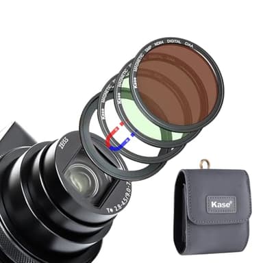 Kase Wolverine Magnetic Filter Kit UV/CPL/ND64 for Sony ZV-1, RX100 Series/for Ricoh GR II III, Neutral Density ND Polarizer Filter Protector for ZV1 RX100 VII VI V III II Camera Accessories