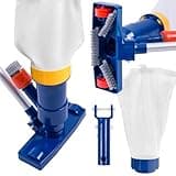 POOLAZA Portable Pool Vacuum Jet Underwater Cleaner (2025 Upgrade)with Fine Mesh Bag& 56" Pole, Handheld Jet Pool Vacuum for Above Ground Pool, Underwater Spa Pool Vacuum Cleaner Attach to Garden Hose