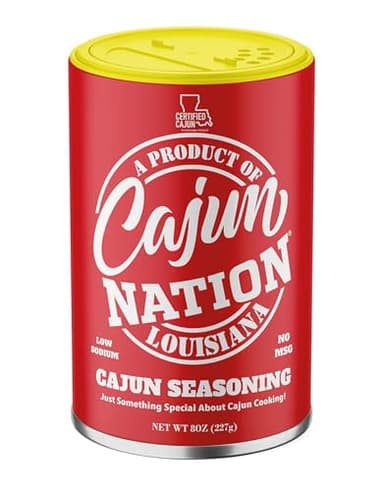 Cajun Nation Low Sodium Cajun Seasoning 8 oz – Gluten Free, No MSG– Louisiana Cajun Spice- Cajun Seasoning for Turkey, Jambalaya, Gumbo, Seafood & More