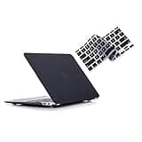 RUBAN Case for MacBook Air 13 Inch (Models: A1369 & A1466, Older Version 2010-2017 Release), Slim Snap On Hard Shell Protective Cover and Keyboard Cover, Black