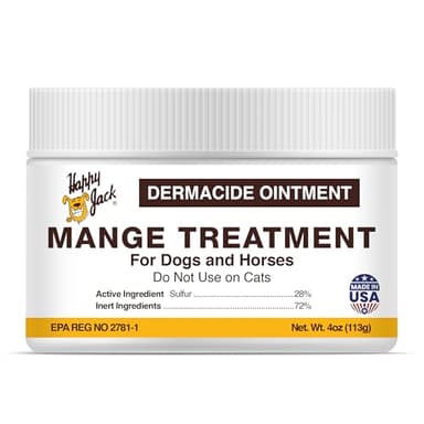 Happy Jack Dermacide Ointment, Itch Relief, Hot Spot & Mange Treatment for Dogs, Use on Mange Mite, Itching Eczemas, and as Dog Yeast Infection Treatment, 4 oz