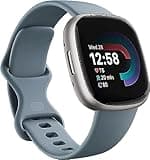 Fitbit Versa 4 Fitness Smartwatch with Daily Readiness, GPS, 24/7 Heart Rate, 40+ Exercise Modes, Sleep Tracking and More, One Size S & L Bands Included - Waterfall Blue/Platinum