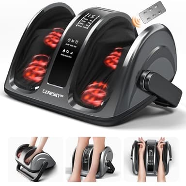 CARESKYpro Shiatsu Foot Massager with Heat, FSA Eligible HSA Foot and Calf Massager for Plantar Fasciitis, Neuropathy, Circulation and Pain Relief, for Home/Office, Gift for Men and Women
