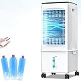 Portable Air Conditioners, [9.5L Larger Reservoir] 3-in-1 Fast Cooling Evaporative Air Cooler, Quiet Portable AC Unit w/Remote, 3 Speed Swamp Cooler, Windowless Air Conditioner for Room Office Garage