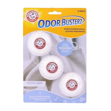 Arm & Hammer OdorBusterz® Odor Eliminator Balls, White Linen, 3 Count – Baking Soda Odor Control for Closets, Drawers, Hampers & Small Spaces