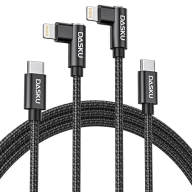 USB C to Lightning Cable for iPhone 2Pack 6FT Right Angle 90 Degree Charging Cable Long Nylon Braided USB C iPhone Charger Compatible with iPhone 14/13/Pro/ 12/Max/11/XS/XR/8/Plus