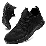 Linenghs Running Shoes for Womens Fashion Sneakers Gym Tennis Lightweight Sports Workout Shoes,Black,8
