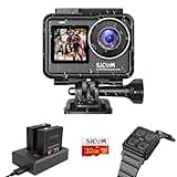 SJCAM SJ10Pro True 4K/60fps Action Camera with Stabilization Super Wide FOV 8X Zoom IPX8 Waterproof Camera with Remote Control Underwater/Helmet/Bike Kits Support External Mic Vlog Live, Touch Screen