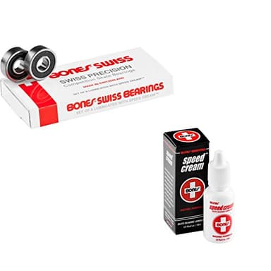 Bones Swiss Skateboard Bearings 8-Pack with Speed Cream Lubricant