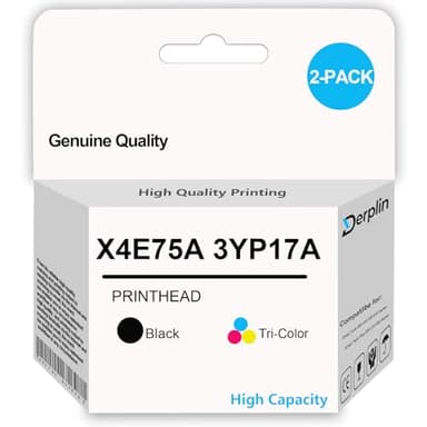 Derplin 3YP17A X4E75A Print Head X4E75A 3YP17A Ink Cartridge Printhead Use for Smart Tank 660 670 700 6000 6001 7000 7001 7300 7301 7600 7602 Series Printer (1Black, 1Tri-Colour)