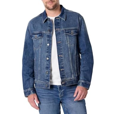 Amazon Essentials Men's Regular-Fit Low Stretch Denim Jacket, Stone Medium Wash, X-Large