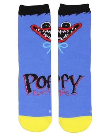 Mad Engine Poppy Playtime Youth Huggy Character Design Crew Socks For Boys And Girls 1 Pair
