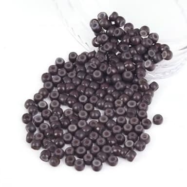 Vlasy 200Pcs Nano Ring Beads Silicone Lined Beads for Nano Ring Human Hair Extensions 5 Color Optional (Brown)