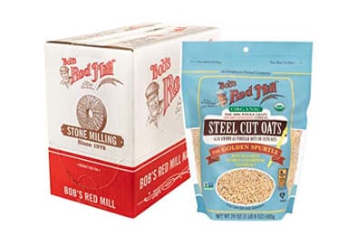Bob's Red Mill Organic Steel Cut Oats, 24oz (Pack of 4) - Non GMO, Whole Grain, Vegan, Kosher