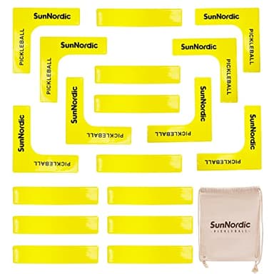 SunNordic Pickleball Court Marker Kit, Official Size Pickleball Court Lines Set with Drawstring Bag, Create Your Own Pickleball Court for Driveway, Backyard, Park & Lawn