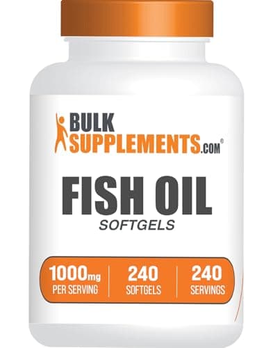 BulkSupplements.com Fish Oil 1000mg Softgels - Fish Oil Supplements, Omega 3 Supplements - Gluten Free, 1 Softgel per Serving, 240 Count (Pack of 1)