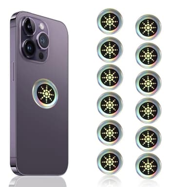 Yuanchu 12 Pcs Phone Stickers, Cell Phone Stickers for Smart Phones Tablets Laptops Computer WiFi Priner TV Electronic Devices Sticker(Silver)