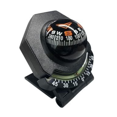 Car Compass, Car Dashboard Compass Ball with Slope Meter, Adjustable Night Vision Compass, Universal Car Accessories for Car, Boat, Truck