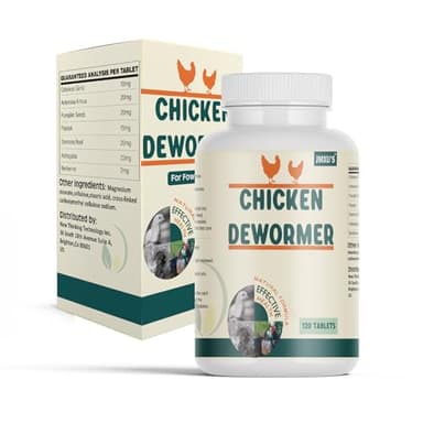 Jmxu's Chicken Dewormer, All Natural Formula Poultry Dewormer Pill, Safeguard Chicken Medicine for Laying Hens, Chicks, Roosters, Turkeys to Relieve and Prevent Worms, 120 Tablets