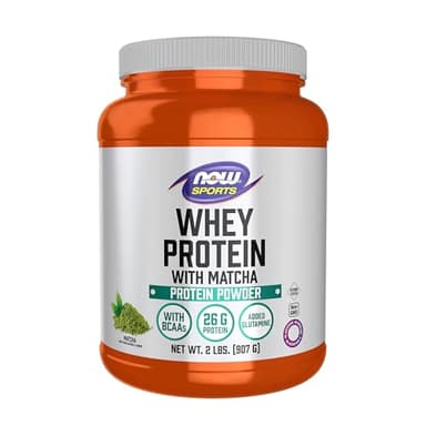 Now Sports Nutrition, Whey Protein, 24 G with BCAAs, Matcha Powder, 2-Pound