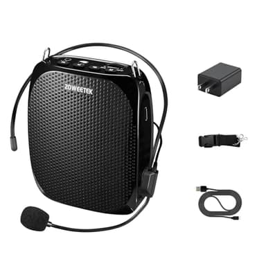 ZOWEETEK ZW-Z258 Portable Rechargeable Mini Voice Amplifier for Teachers with Wired Microphone Headset and Waistband,Supports MP3 Format Audio for Speech, Class, Training,Tour Guide,Power Amplifiers