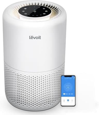 LEVOIT Air Purifier for Home Bedroom Dorm Room, Smart WiFi Alexa Control, AHAM VERIFIDE, 3-in-1 Filter with HEPA Sleep Mode for Allergens, Pollutants, Smoke, Dust, Core 200S-P, White