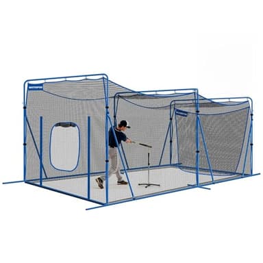 WICTTISPOSI 20ftx10ftx9ft Baseball Softball Cage with Hitting Net,Dual Sided 7-Ply Netting for Batting/Pitching/Fielding,Heavy-Duty Metal Frame and Windproof Ropes for Backyard Outdoor Indoor