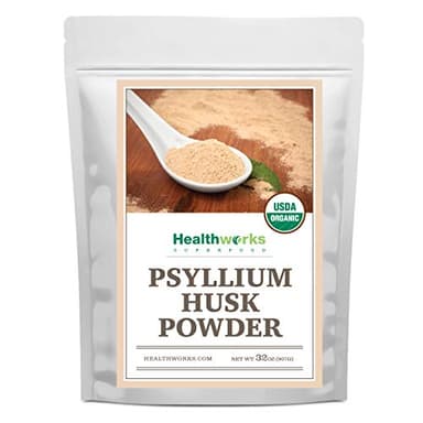 Healthworks Superfoods Organic Psyllium Husk Powder - 32 Oz / 2 Lbs - Raw - Certified Organic - Finely Ground Powder from India - Keto, Vegan & Non-GMO - Fiber Support